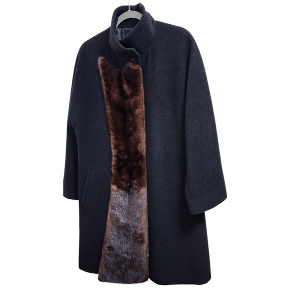 Hilary Radley 100% Alpaca Black Coat Women Size 4 Luxury Winter Overcoat - Picture 2 of 15